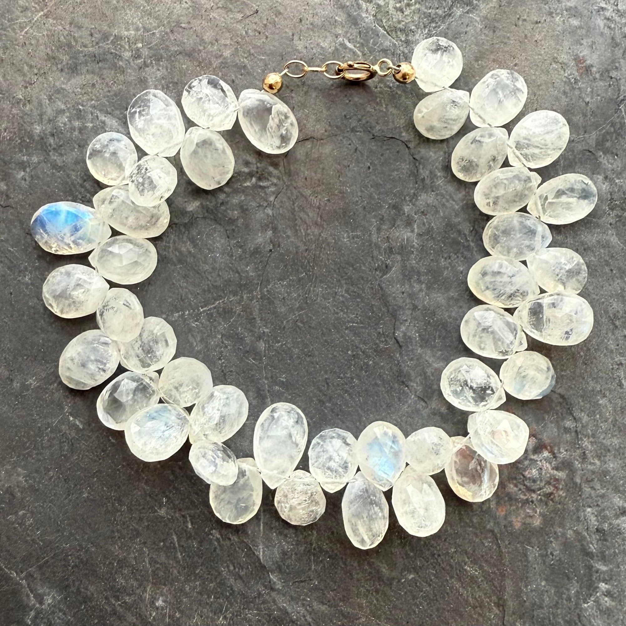 14K Gold Moonstone Bracelet by Garden of Silver & Gold