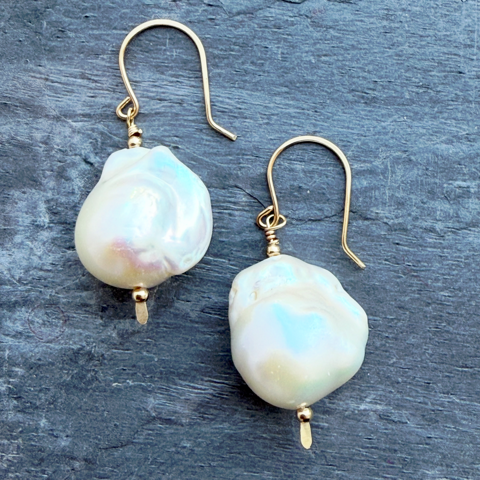 Baroque Pearl 14K Gold Earrings by Garden of Silver & Gold