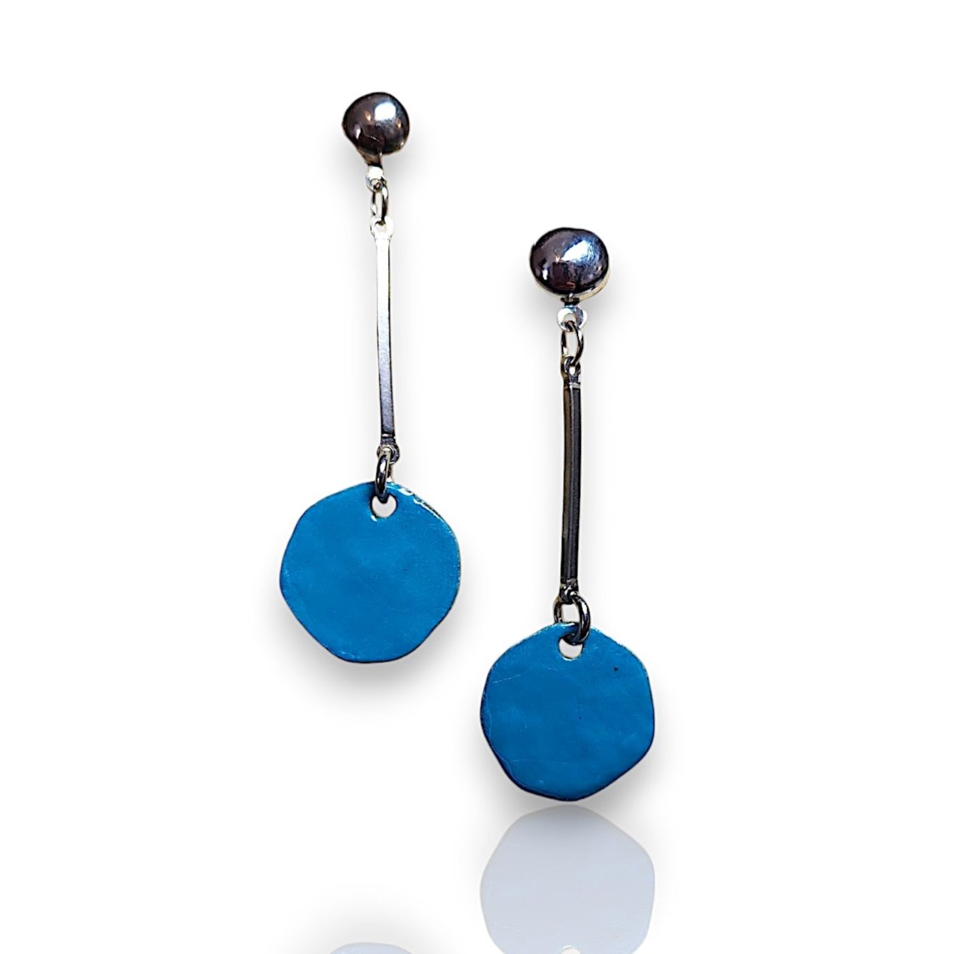 Blue Dot Earrings by Dawn Lombard