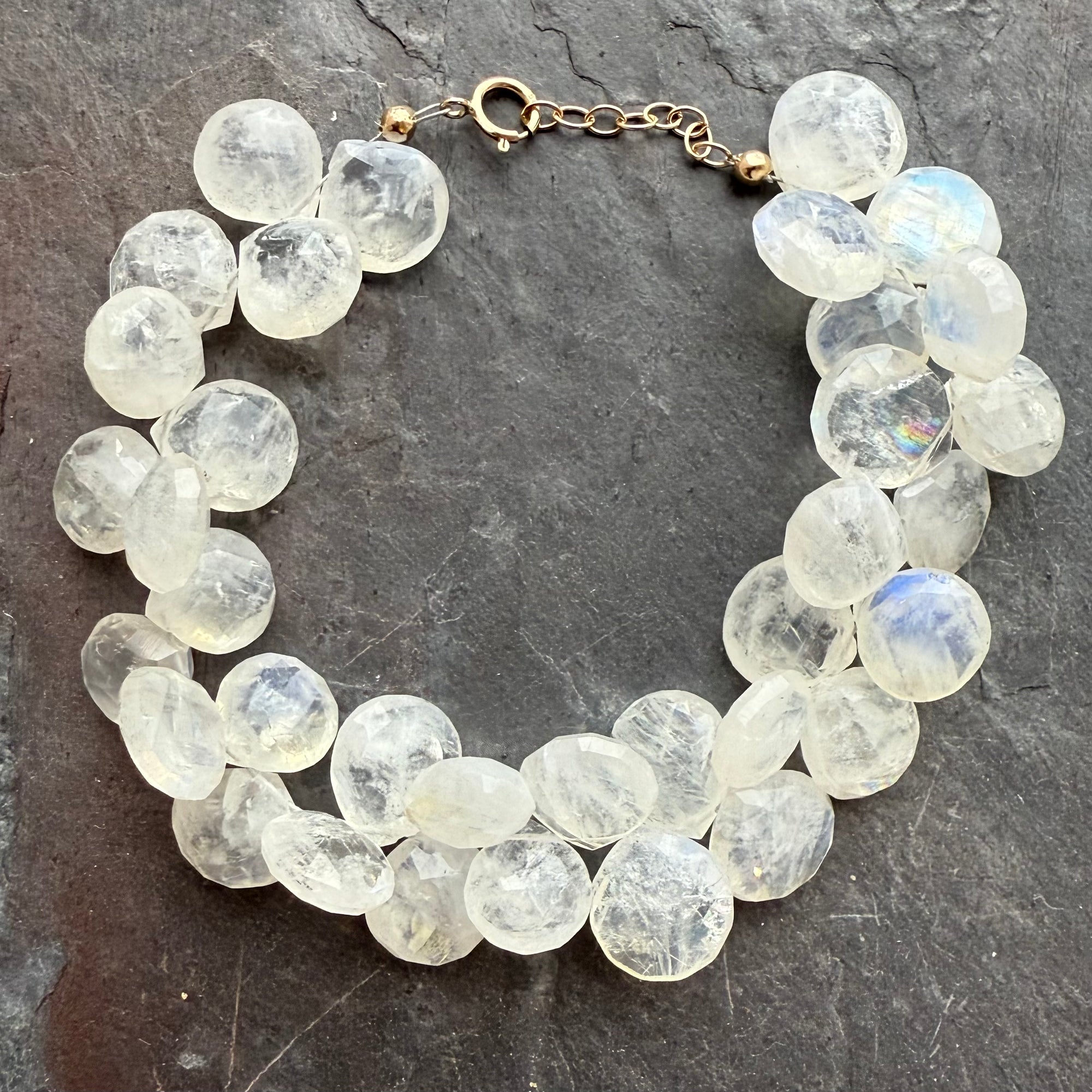 Moonstone Briolette Bracelet in 14K Gold by Garden of Silver & Gold