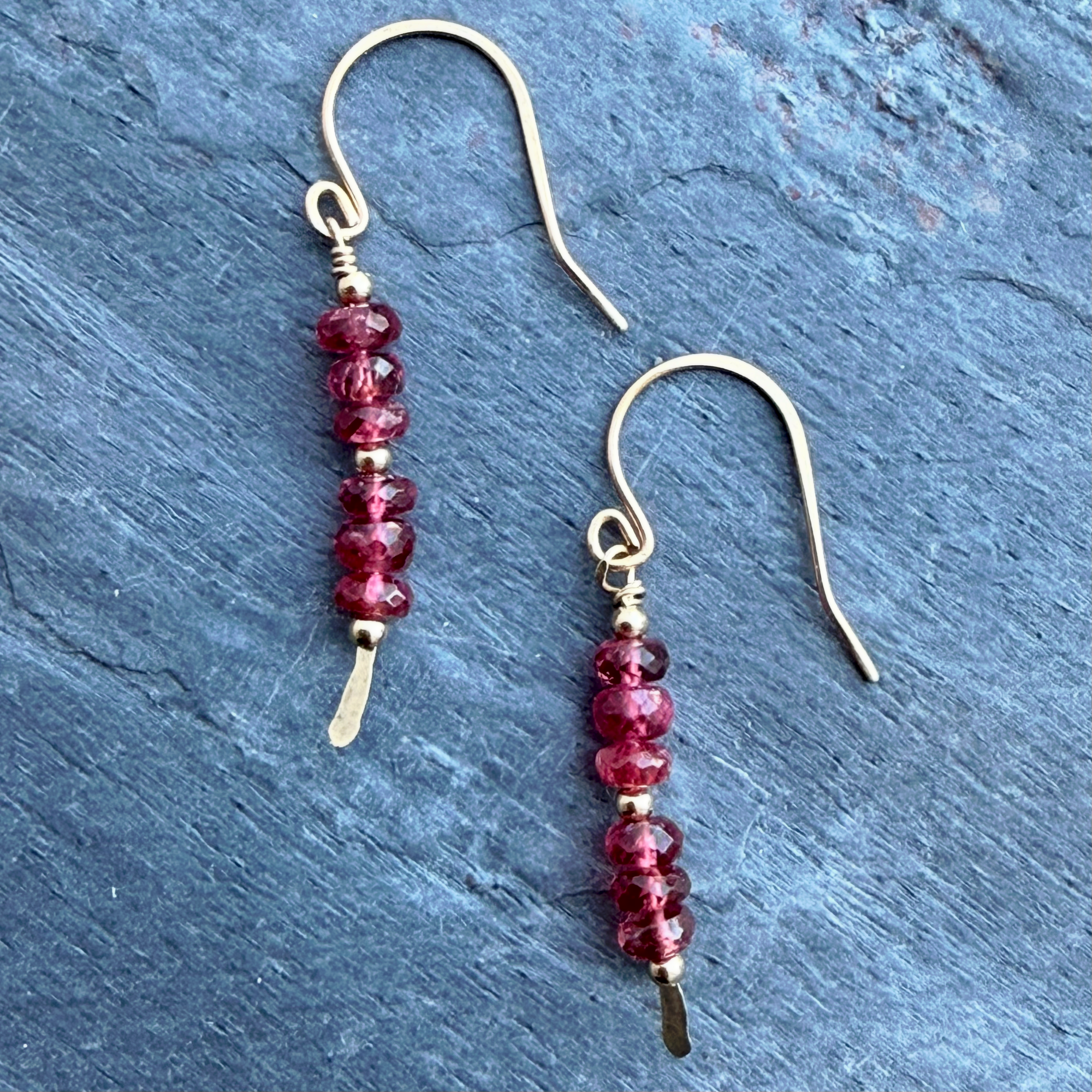 Pink Spinel Earrings in 14K Gold by Garden of Silver & Gold