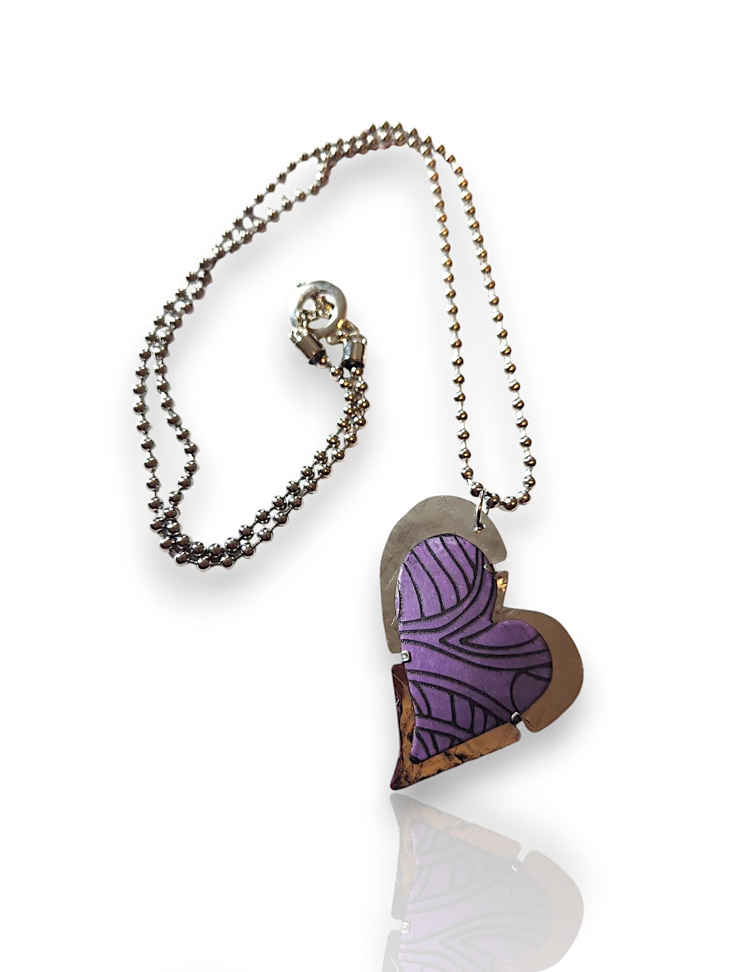 Purple Engraved Heart by Dawn Lombard