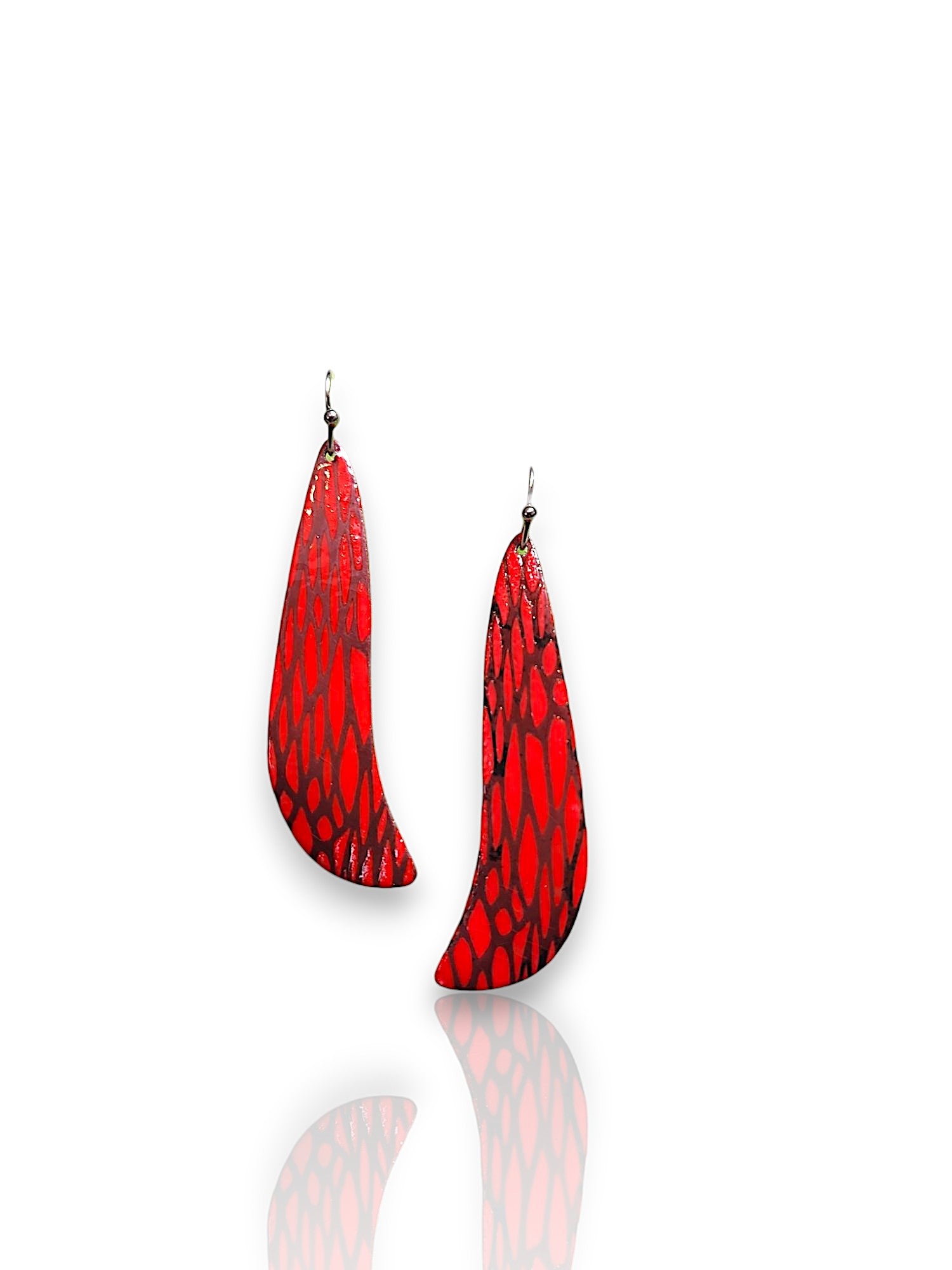 Red Geo Earrings by Dawn Lombard