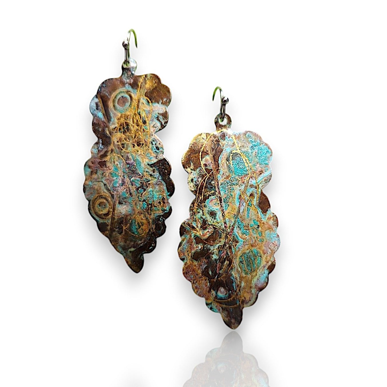 Relics Feather Earrings by Dawn Lombard