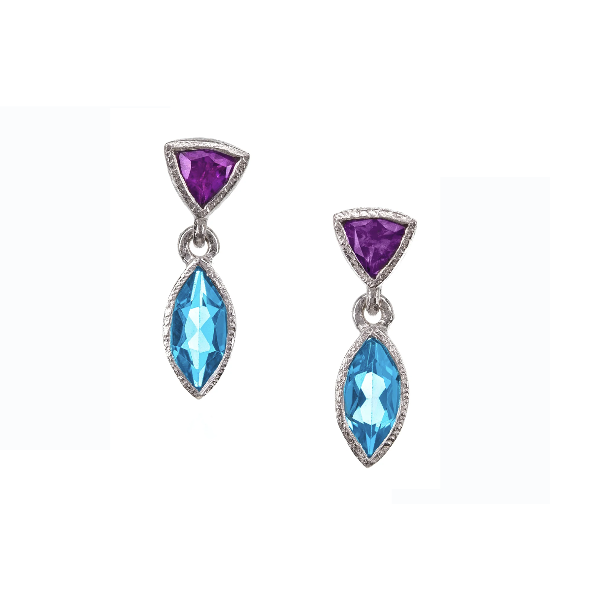 Amethyst & Blue Topaz Earrings by Q Evon