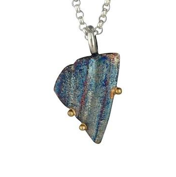 Beach Shell Pendant with gold by Jeanette Walker available at Garden of Silver in Westhampton Beach, New York.