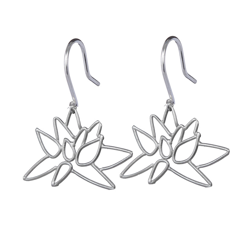 Lotus Blossom earrings handmade by Garden of Silver in Westhampton Beach.