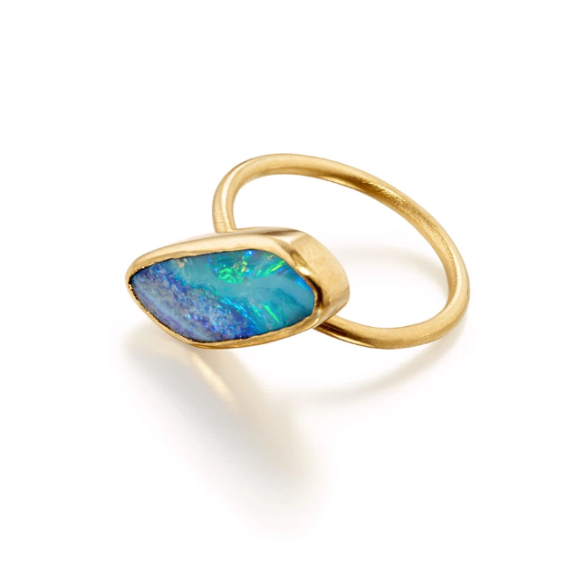Opal Gold ring by Jane Bartel at Garden of Silver in Westhampton Beach, New York