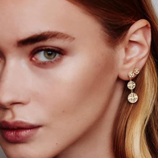 Eye of the Sun 3 Drop Earrings by Elizabeth Moore at Garden of Silver in Westhampton Beach, Hamptons, NY www.gardenofsilver.com