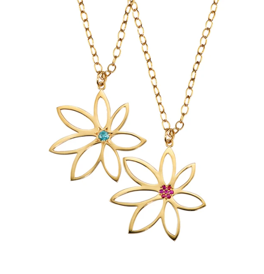 Flower Power Blue Zircon Necklace by Jane Bartel at Garden of Silver in Westhampton Beach, NY, Hamptons. www.gardenofsilver.com