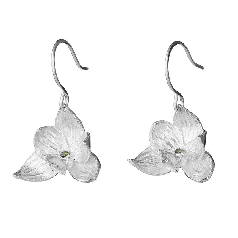 Spring Green Orchid Earrings