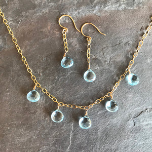 Tangled Up In Blue earrings and necklace by Garden of Silver in Westhampton Beach, New York.