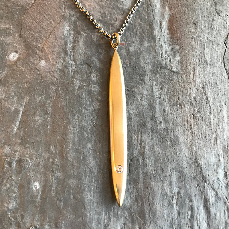 Gold & Diamond SurfLuxe Necklace by Jane Bartel at Garden of Silver in Westhampton Beach, Long Island, New York.