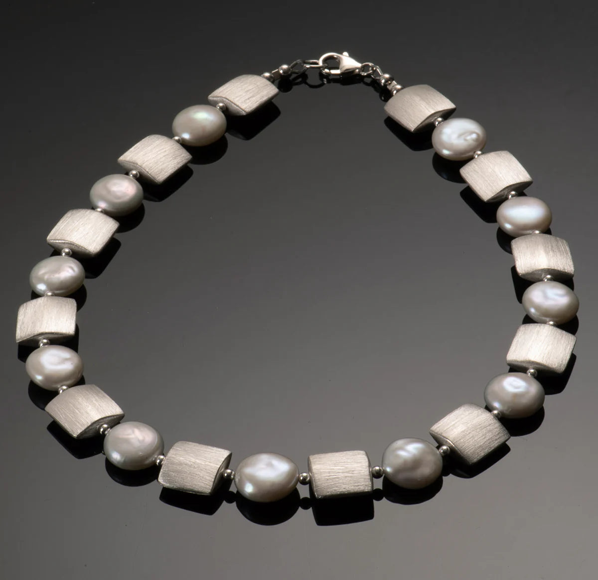 SS 1313 Coin Pearl & Squares Necklace by Naomi