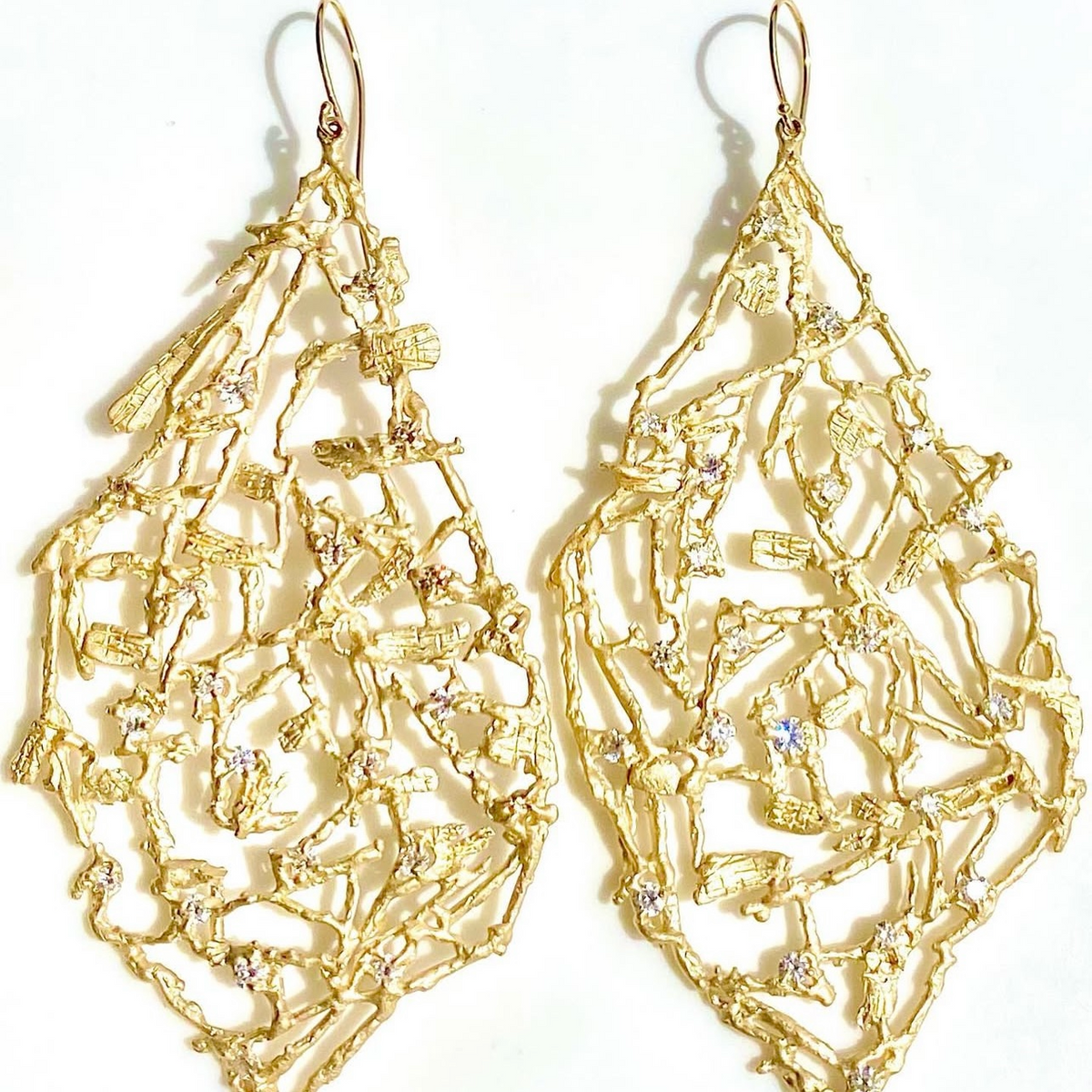 18K Golden Drift Earrings by Lisa Barse, No. 11 Jewelry At Garden of Silver & Gold in Westhampton Beach