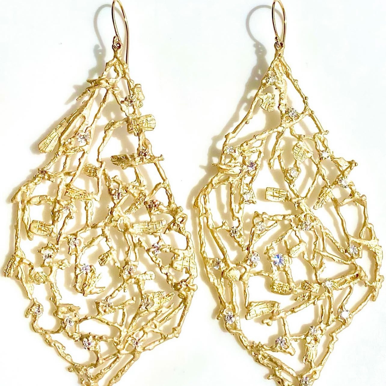 18K Golden Drift Earrings by Lisa Barse, No. 11 Jewelry At Garden of Silver & Gold in Westhampton Beach