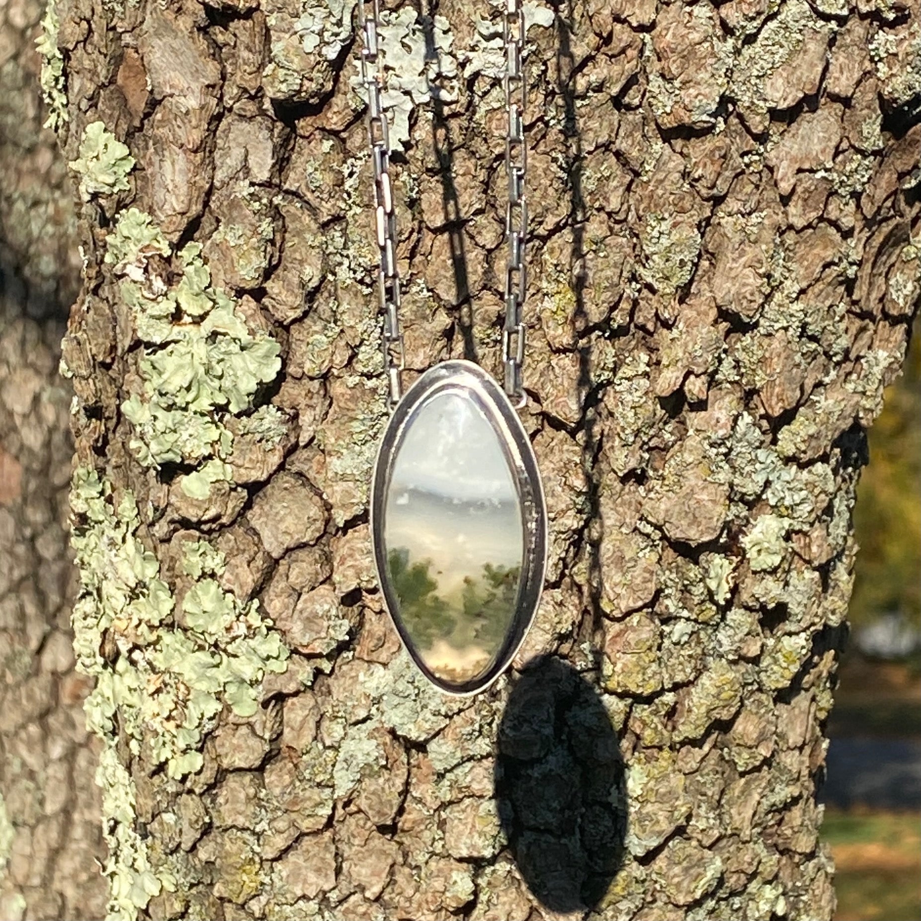 Birds Eye View Marquise Pendant by Susan Rodgers