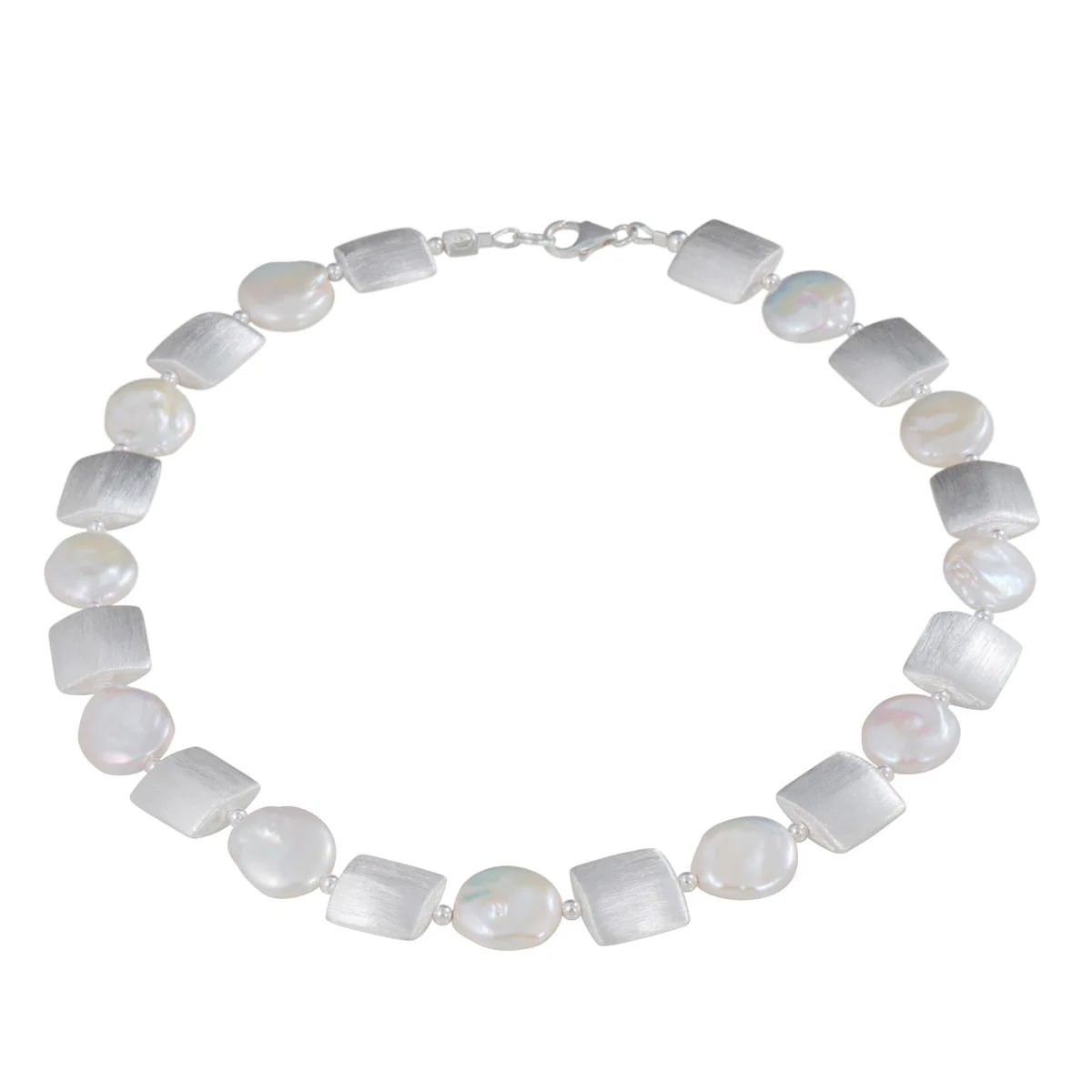 SS 1313 Coin Pearl & Squares Necklace by Naomi