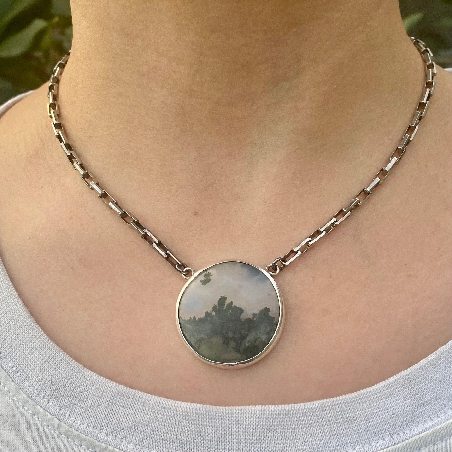 Round Birds Eye View Pendant by Susan Rodgers