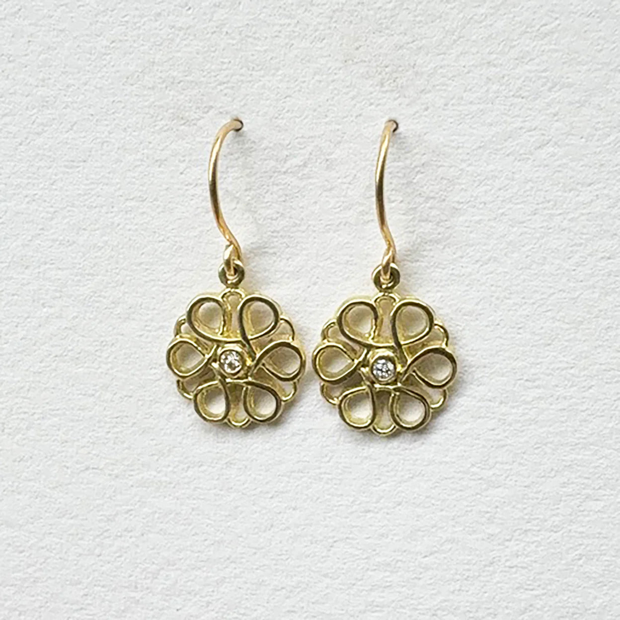 18K Flower Earrings by Kim Larsen