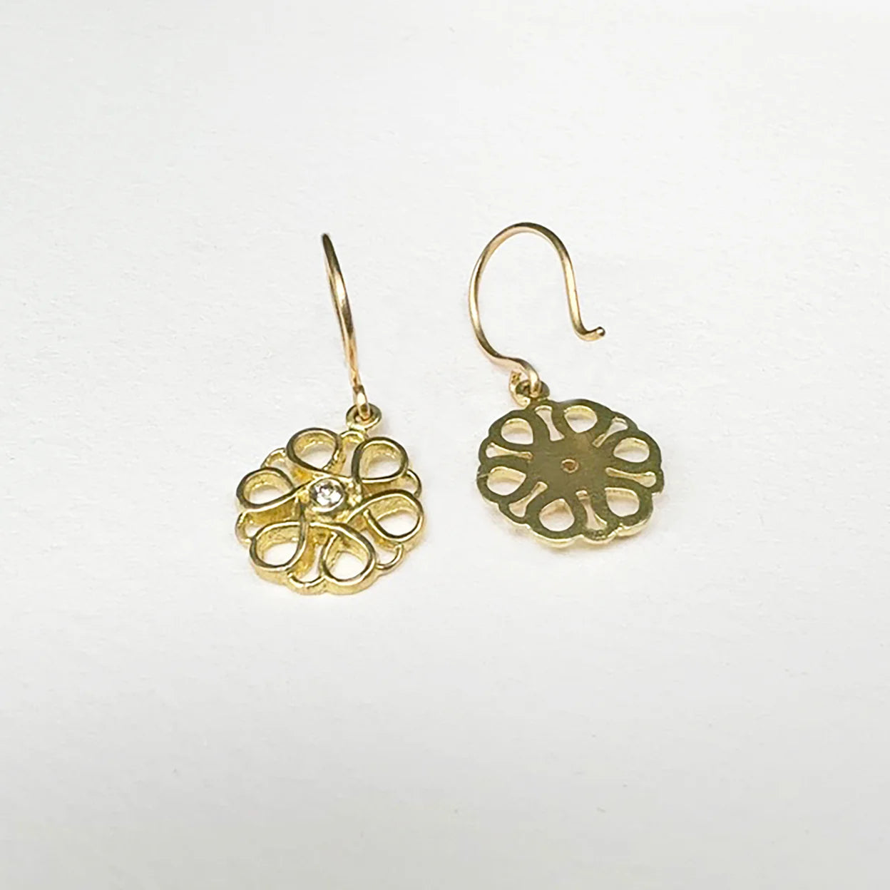18K Flower Earrings by Kim Larsen