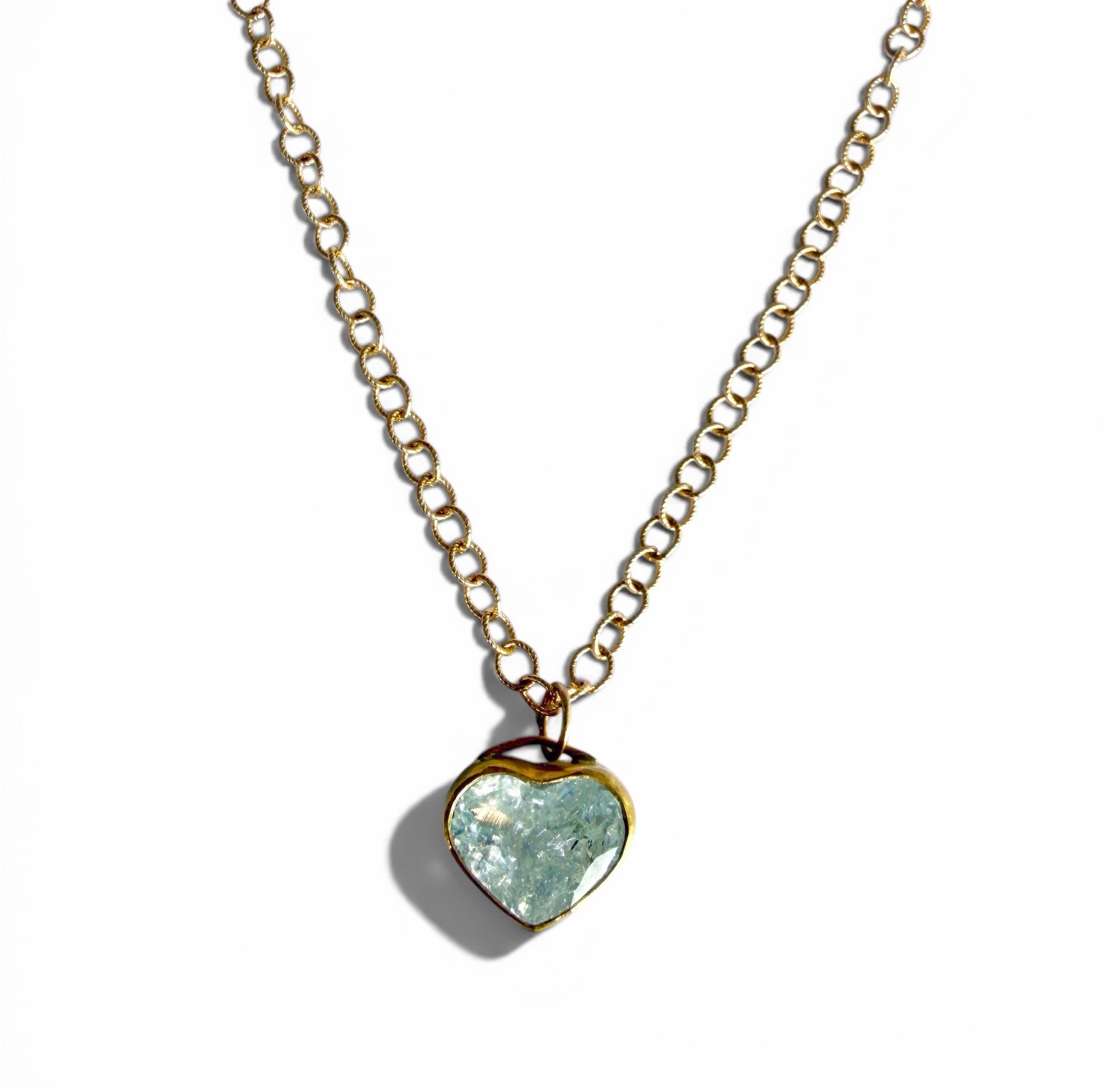 Aquamarine Heart Necklace by Sally Kay