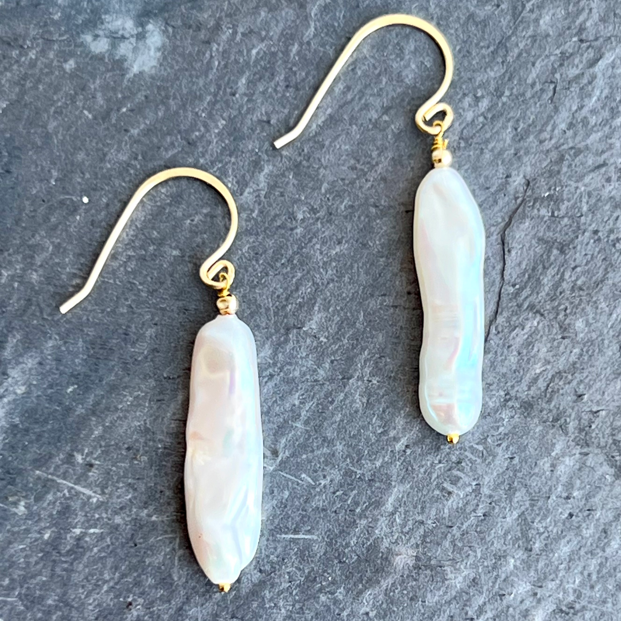 Biwa Pearls 14K Gold Earrings by Garden of Silver & Gold