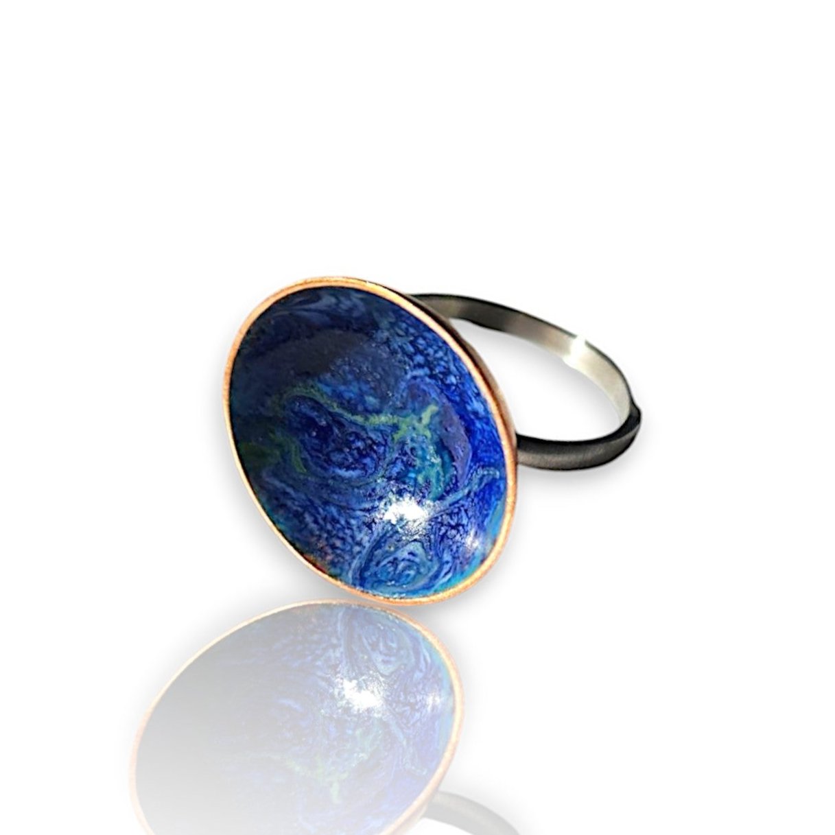 Blue Enamel Ring by Dawn Lombard