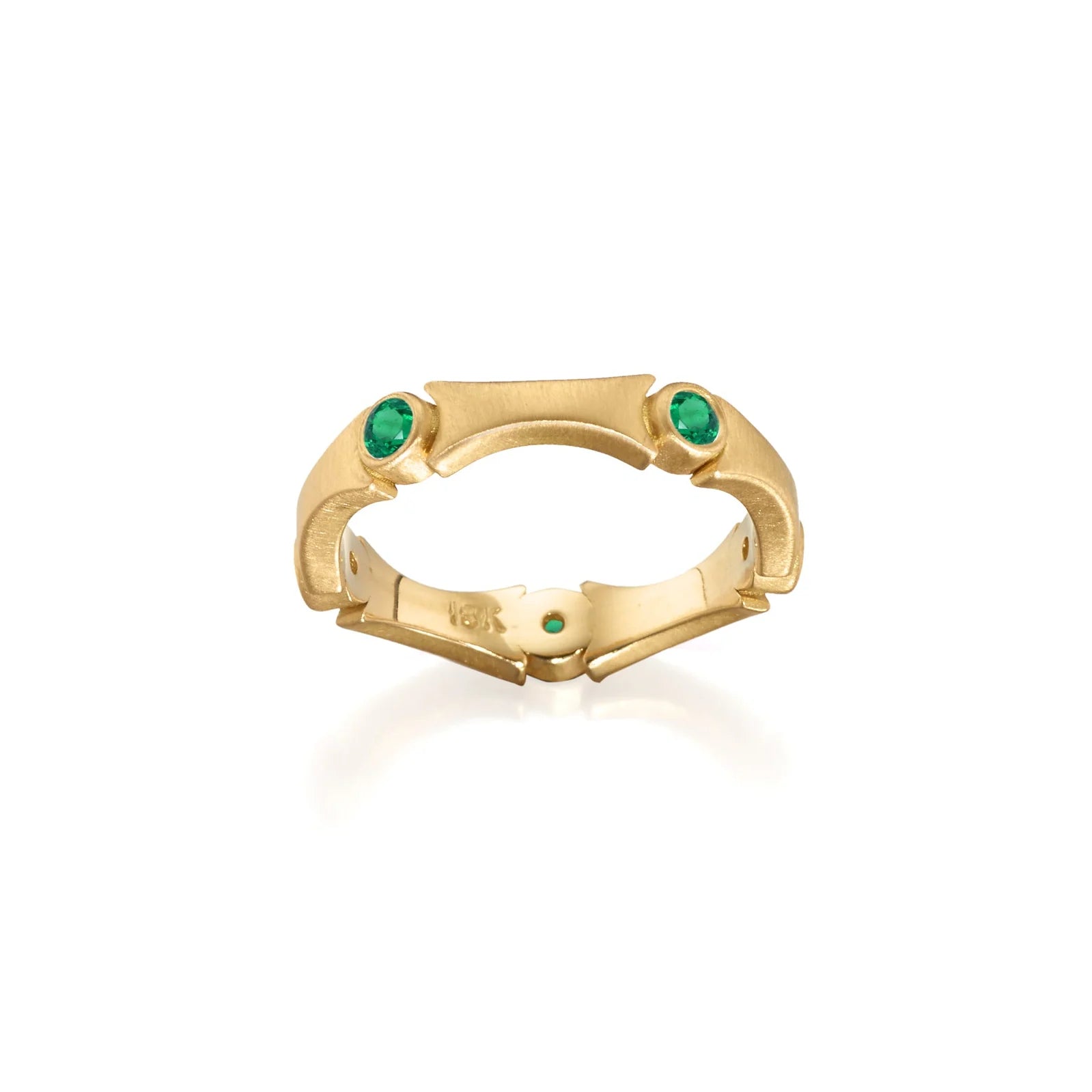 18K Emerald Stability Ring by Elizabeth Moore