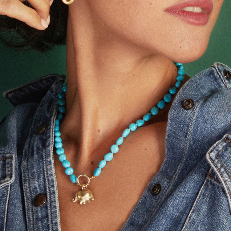 18K Large Elephant Charm by Elizabeth Moore