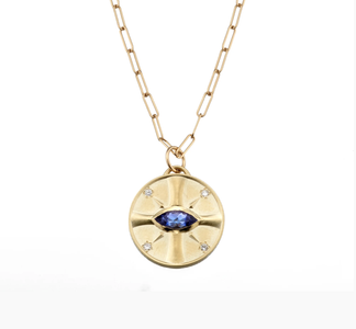 Tanzanite Gold Necklace by Elizabeth Moore at Garden of Silver Calla
