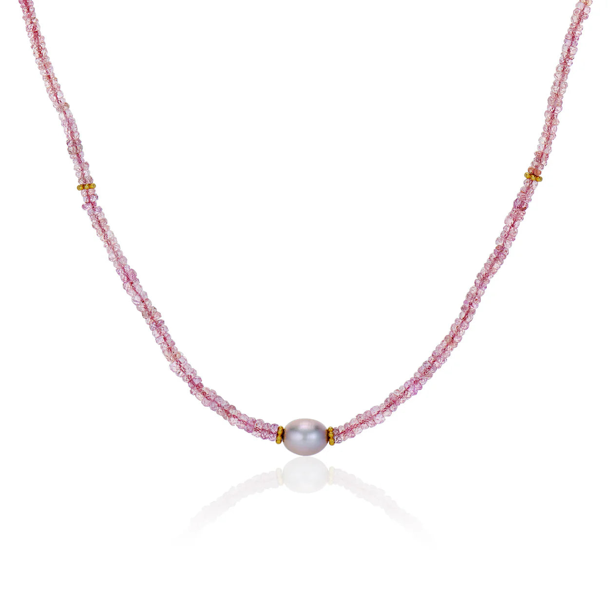 Freya Necklace - Pink Sapphires by Kim Larsen