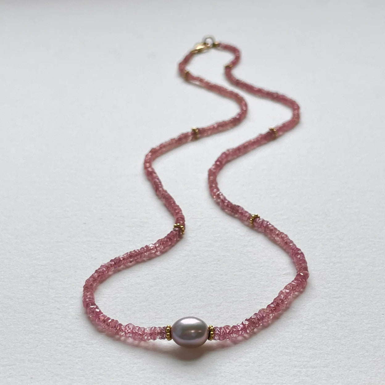Freya Necklace - Pink Sapphires by Kim Larsen