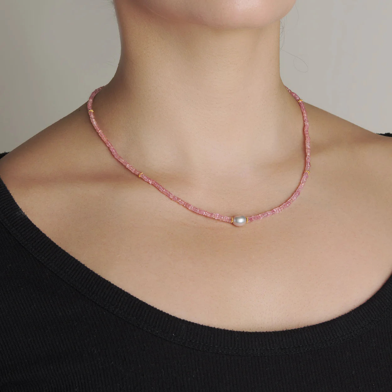 Freya Necklace - Pink Sapphires by Kim Larsen