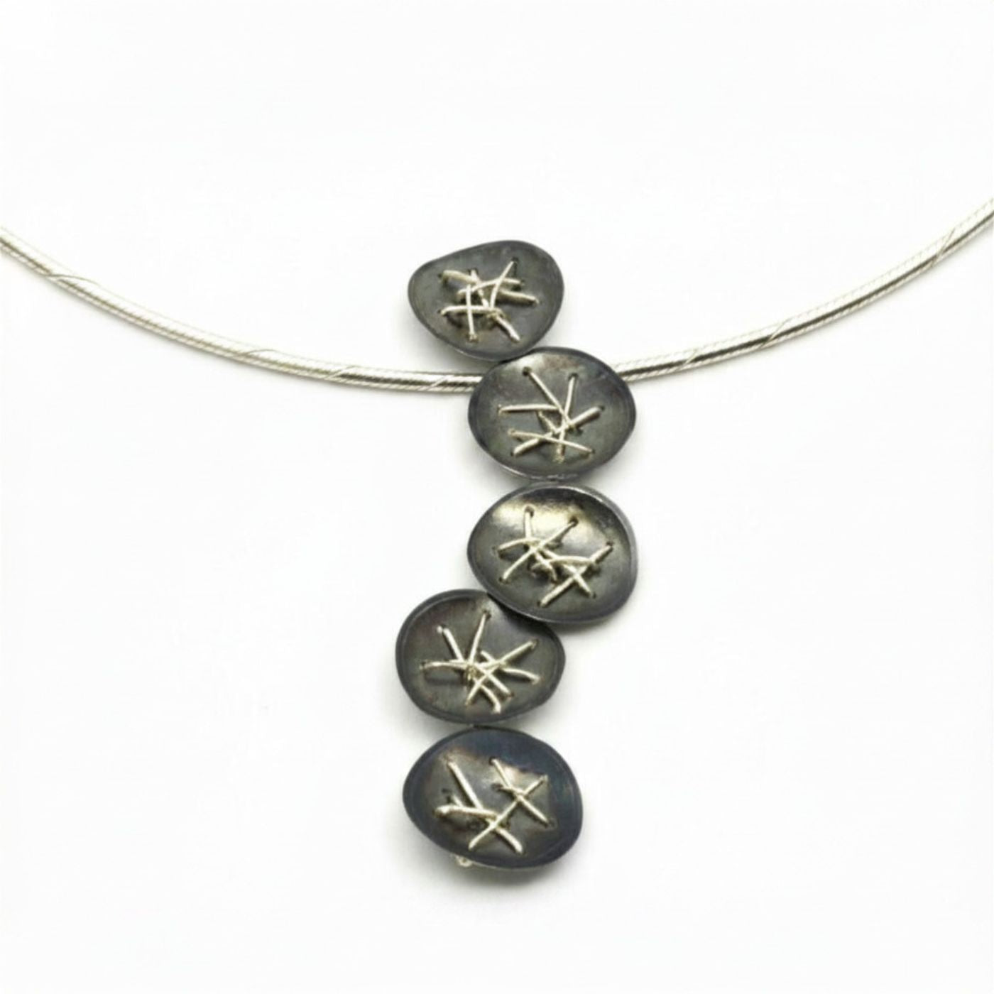 Freeform Cascading Circles Necklace by Suzanne Schwartz