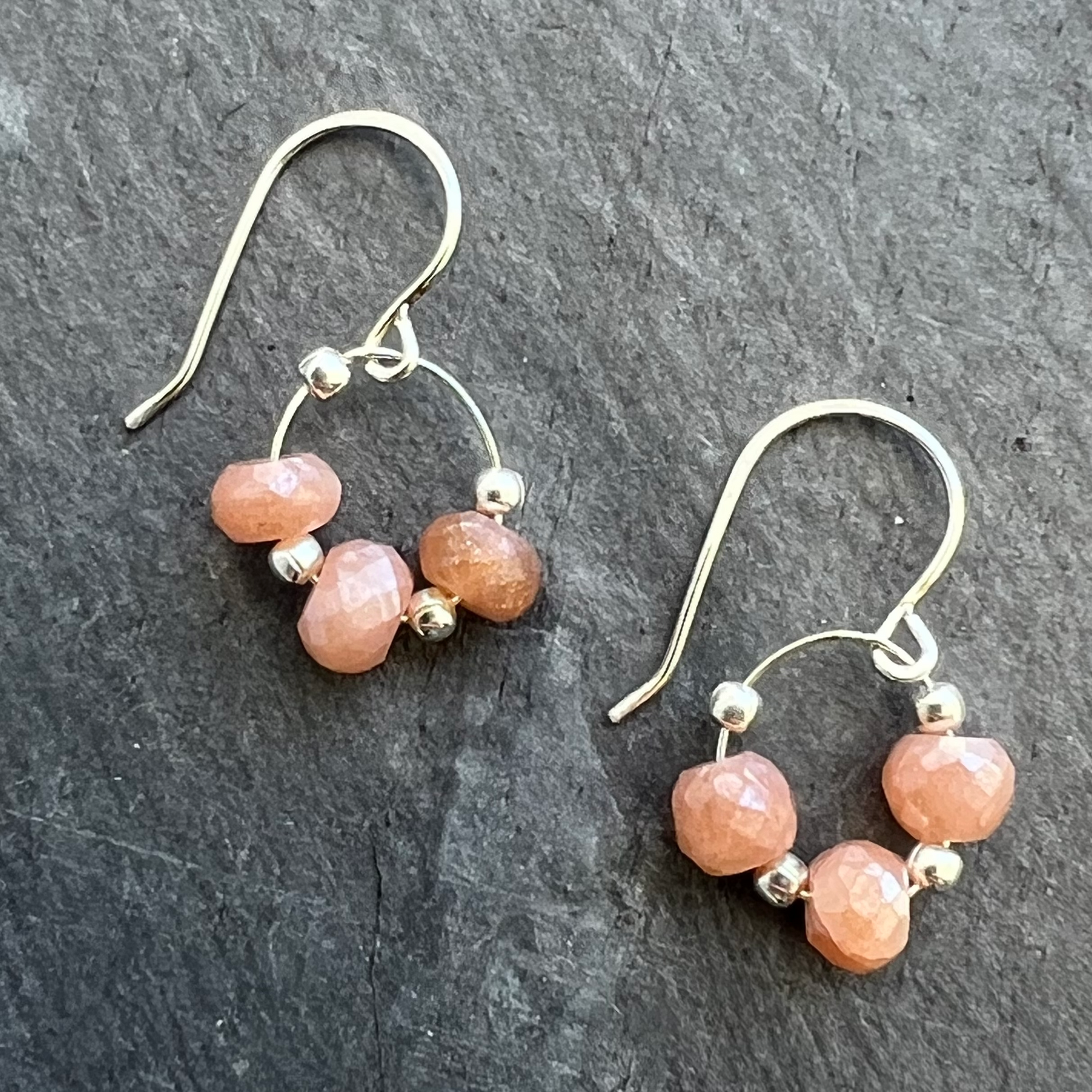 Peach 2025 moonstone earrings