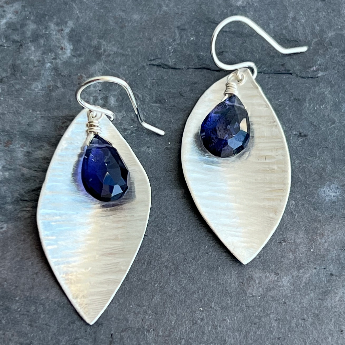 Sterling Iolite Petals Earrings at Garden of Silver. www.gardenofsilver.com