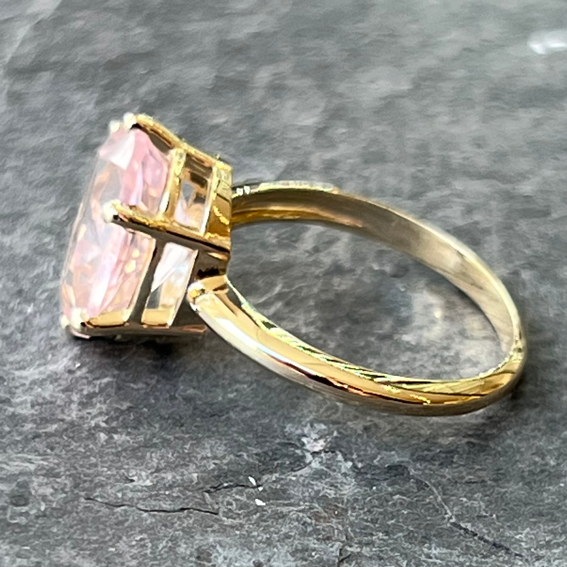Rose Quartz 14K Gold Ring