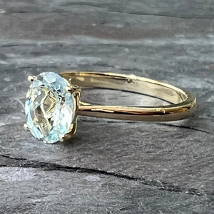 Aquamarine 14K Gold Ring at www.gardenofsilver.com