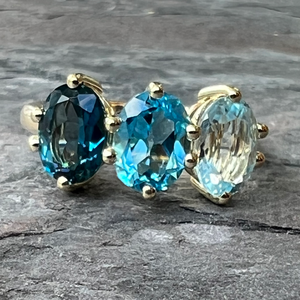 Blues Topaz 14K Gold Ring at www.gardenofsilver.com