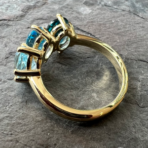 Blues Topaz 14K Gold Ring at www.gardenofsilver.com