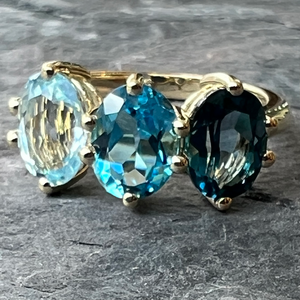 Blues Topaz 14K Gold Ring at www.gardenofsilver.com