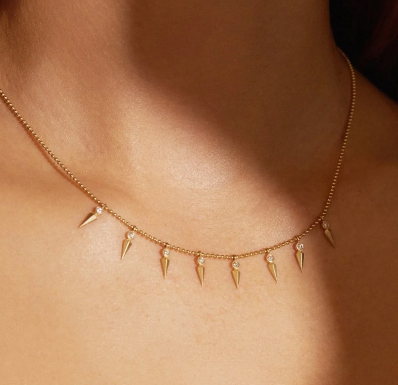 Diamond Dagger Necklace by Elizabeth Moore