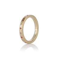 18K Ruby & Diamond Bond Square ring by Kim Larsen