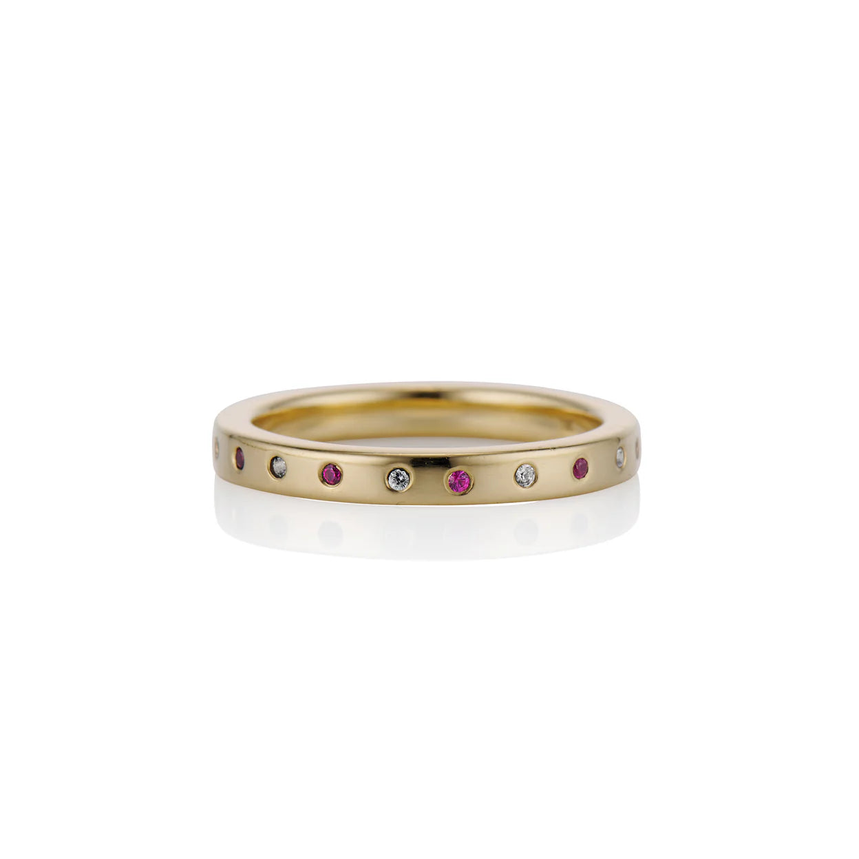 18K Ruby & Diamond Bond Square ring by Kim Larsen