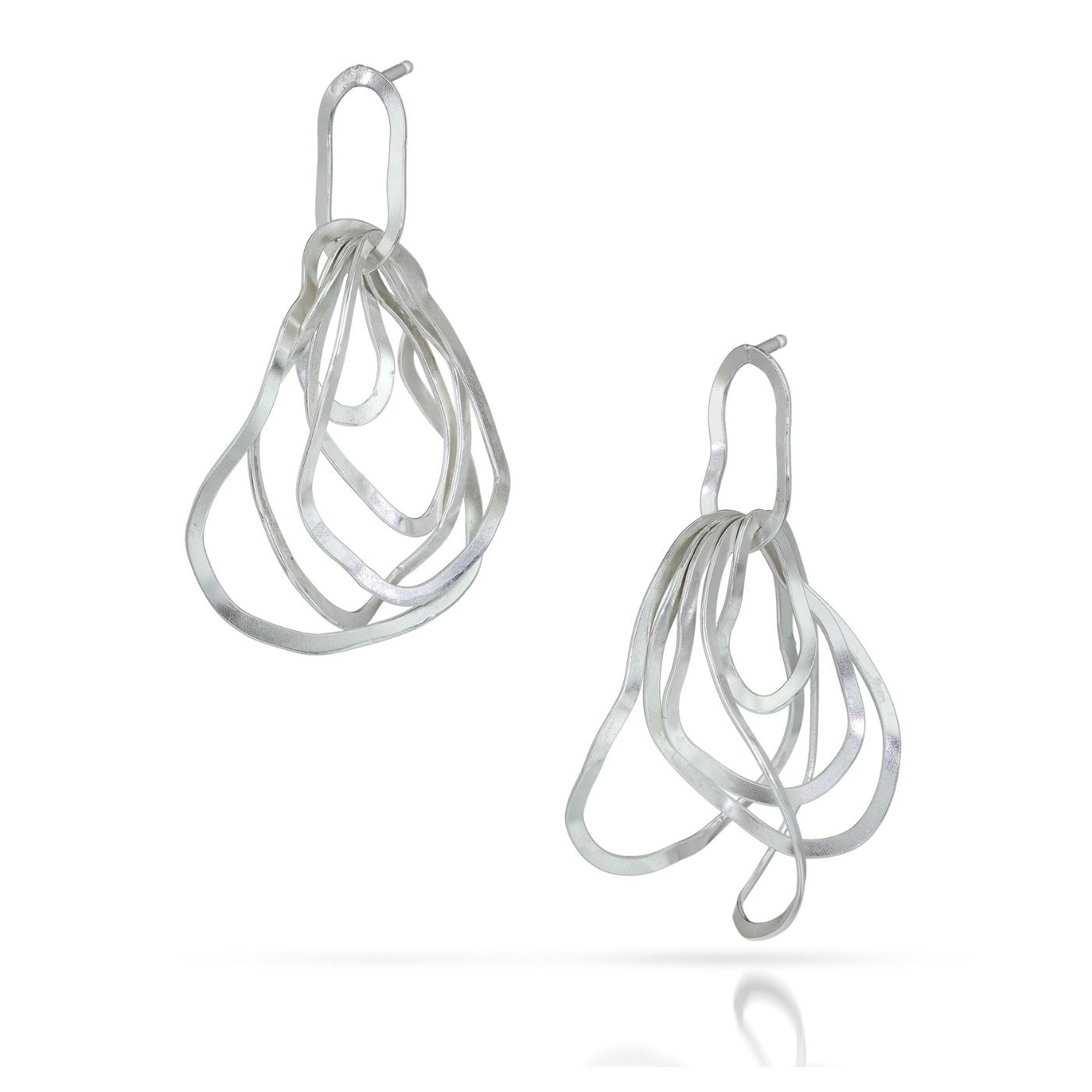Ripple Silver Hoop Earrings by Suzanne Schwartz