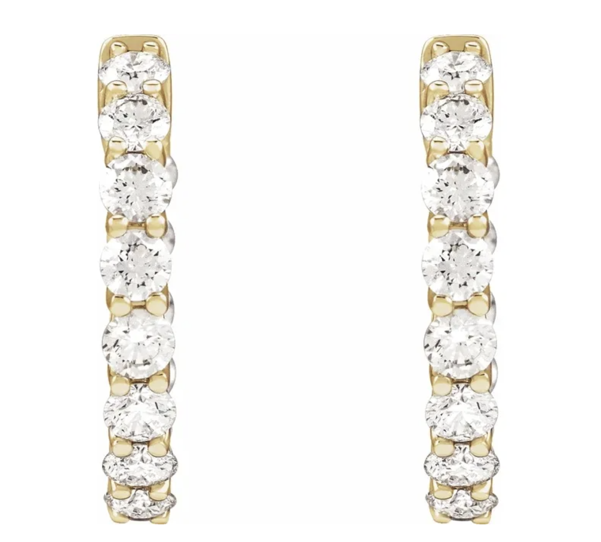 Outside Inside 14K Gold Diamond Hoops by Garden of Silver & Gold