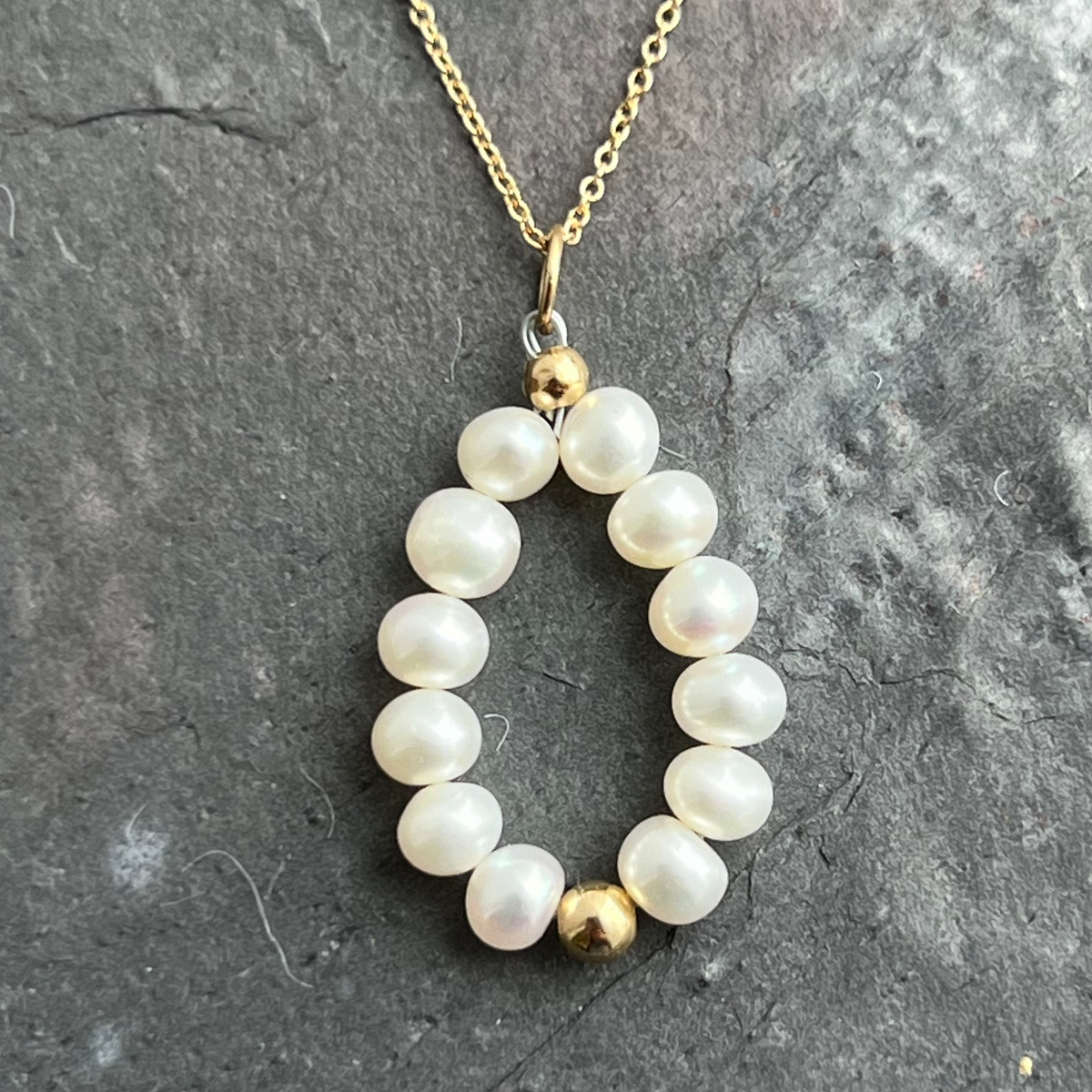 Pearls Pendant in 14K Gold at Garden of Silver in Westhampton Beach, NY.