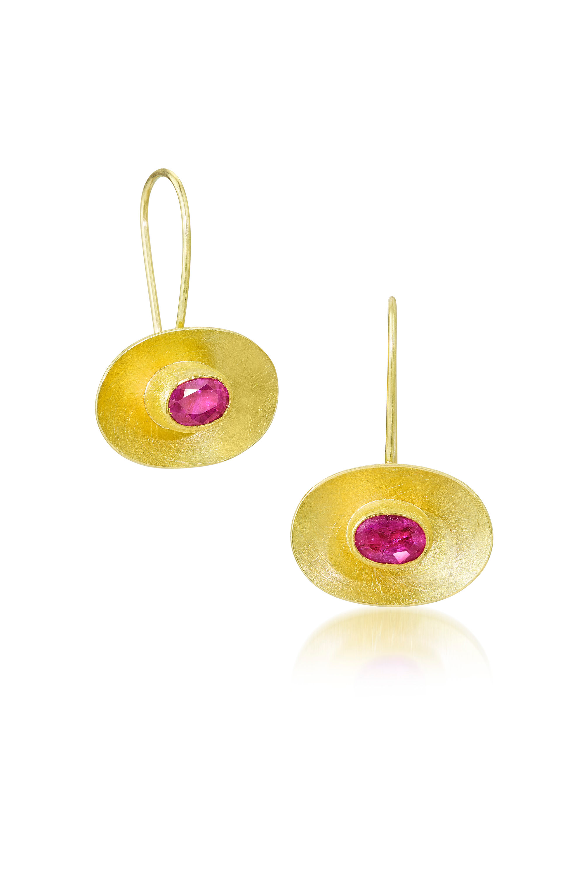 22K Ruby Deep Bowl Earrings by Petra Class