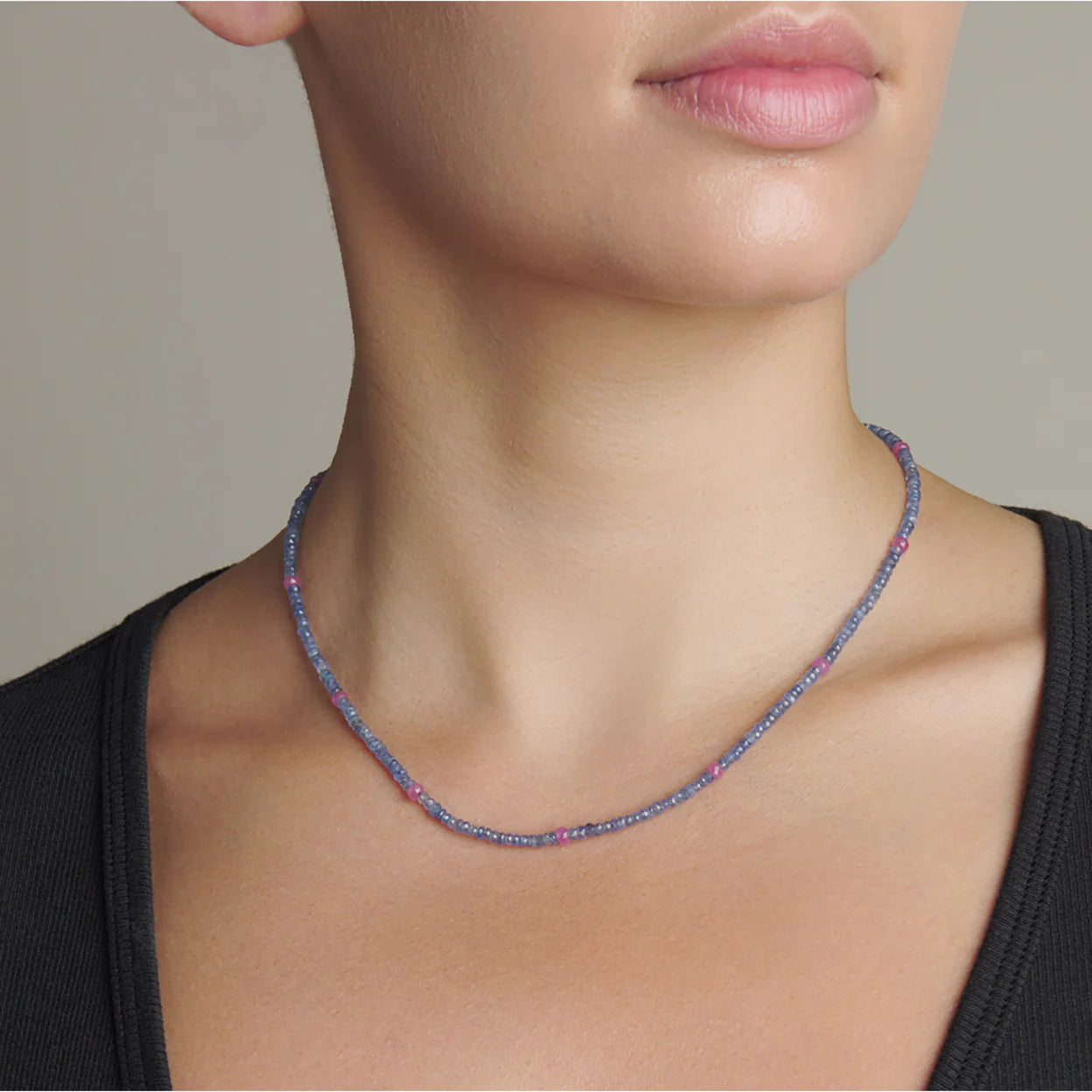 Sapphire & Ruby Necklace 18k by Kim Larsen